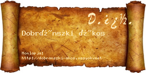 Dobránszki Ákos névjegykártya