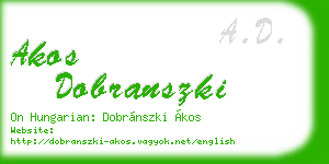 akos dobranszki business card