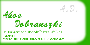 akos dobranszki business card